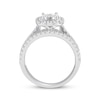 Round-Cut Diamond Three-Row Engagement Ring 1-1/3 ct tw 14K White Gold