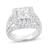 Thumbnail Image 1 of Adore Princess-Cut Quad Diamond Split Shank Engagement Ring 3 ct tw 14K White Gold