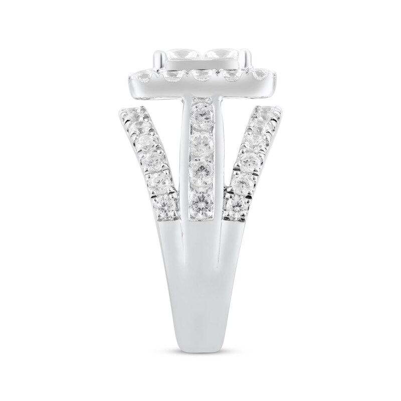Main Image 2 of Adore Princess-Cut Quad Diamond Split Shank Engagement Ring 3 ct tw 14K White Gold