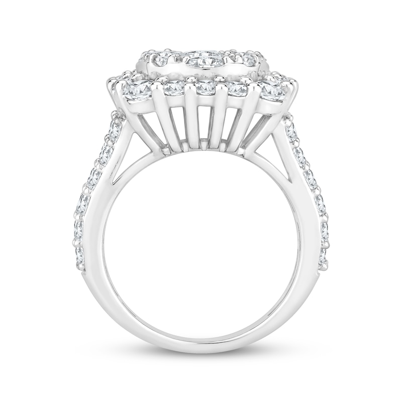 Round-Cut Multi-Diamond Center Engagement Ring 4 ct tw 10K White Gold ...