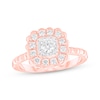 Round-Cut Diamond Flower Engagement Ring 1/2 ct tw 10K Rose Gold