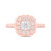 Round-Cut Diamond Flower Engagement Ring 1/2 ct tw 10K Rose Gold