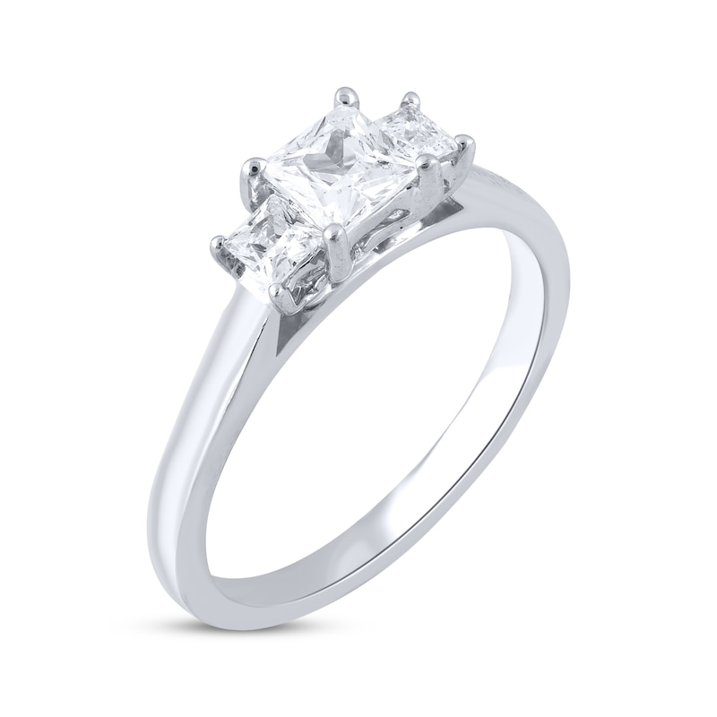 Princess-Cut Diamond Three-Stone Engagement Ring 1 ct tw 10K White Gold