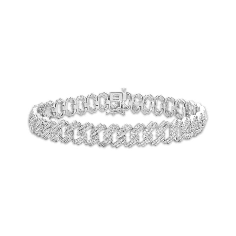 Men's Diamond Angled Curb Bracelet 8.5"