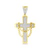 Thumbnail Image 1 of Men's Diamond Chain-Draped Cross Charm 1/2 ct tw 10K Yellow Gold