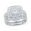 Thumbnail Image 1 of Adore Princess-Cut Diamond Triple-Frame Bridal Set 3 ct tw 14K White Gold