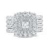 Thumbnail Image 3 of Adore Princess-Cut Diamond Triple-Frame Bridal Set 3 ct tw 14K White Gold