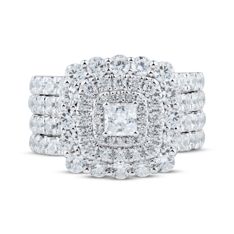 Main Image 3 of Adore Princess-Cut Diamond Triple-Frame Bridal Set 3 ct tw 14K White Gold