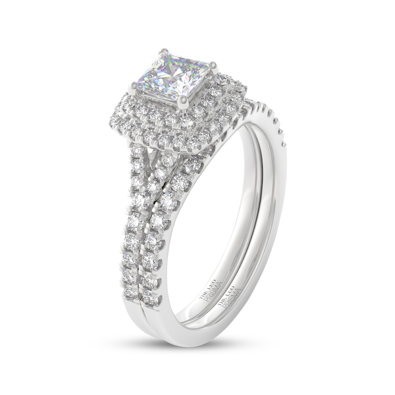 Main Image 2 of THE LEO Prisma Diamond Princess-Cut Double Halo Bridal Set 1-1/5 ct tw 14K White Gold
