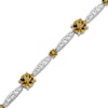 Thumbnail Image 2 of Citrine & White Lab-Created Sapphire Link Bracelet Sterling Silver 7.5"