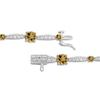 Thumbnail Image 3 of Citrine & White Lab-Created Sapphire Link Bracelet Sterling Silver 7.5"