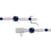 Thumbnail Image 3 of Blue & White Lab-Created Sapphire Link Bracelet Sterling Silver 7.5"