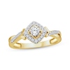 Thumbnail Image 1 of Adore Round-Cut Diamond Cushion Halo Engagement Ring 1/3 ct tw 10K Yellow Gold