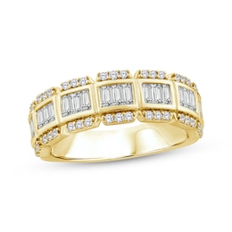 Adore Baguette & Round-Cut Diamond Anniversary Ring 1 ct tw 14K Yellow Gold