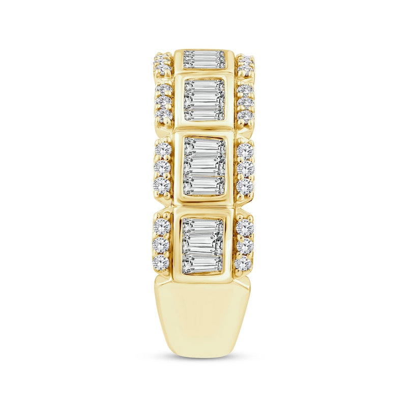 Main Image 2 of Adore Baguette & Round-Cut Diamond Anniversary Ring 1 ct tw 14K Yellow Gold