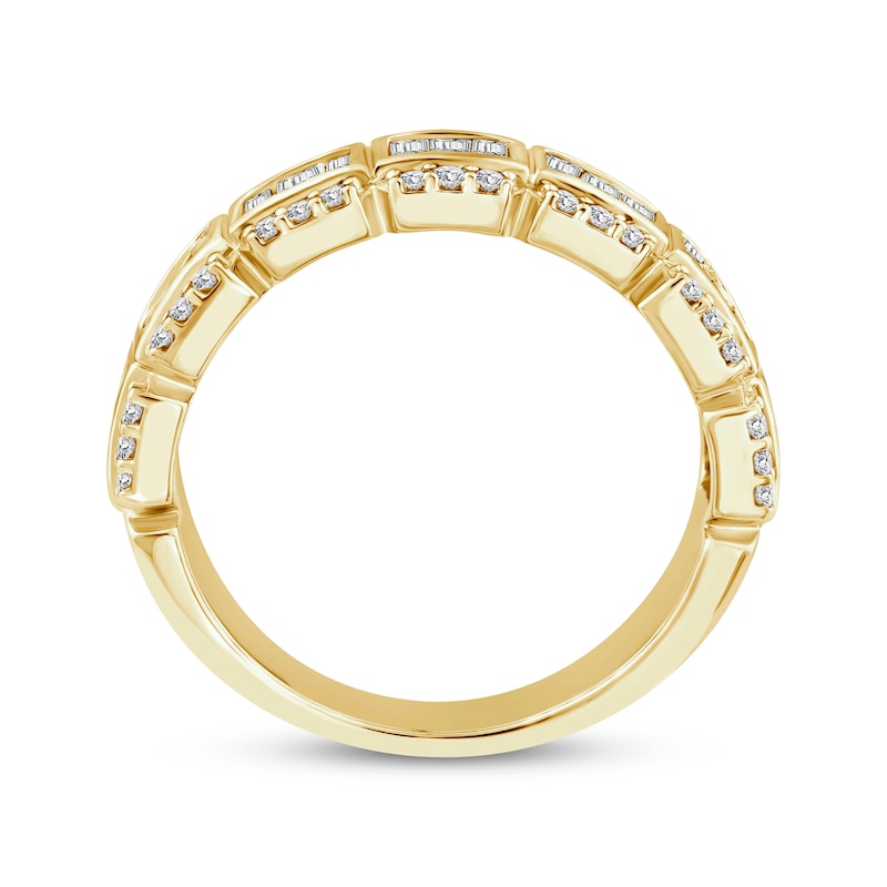 Main Image 3 of Adore Baguette & Round-Cut Diamond Anniversary Ring 1 ct tw 14K Yellow Gold