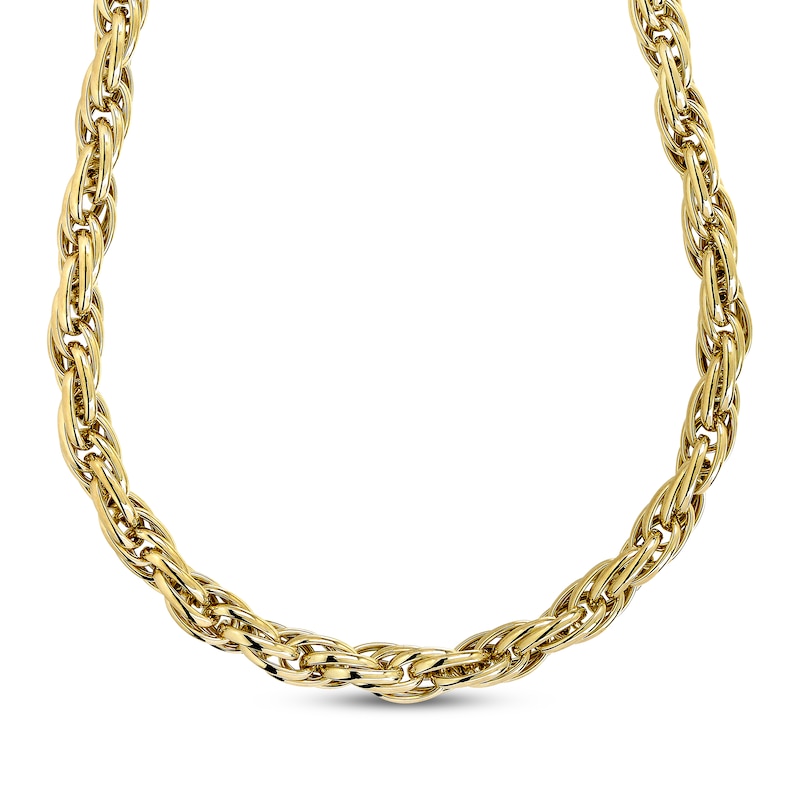 Main Image 1 of Rope Chain Necklace 7.3mm Hollow 10K Yellow Gold 20"