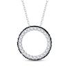 Thumbnail Image 1 of Black & White Diamond Open Circle Necklace 1/2 ct tw 10K White Gold 18"