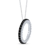 Thumbnail Image 2 of Black & White Diamond Open Circle Necklace 1/2 ct tw 10K White Gold 18"