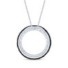 Thumbnail Image 3 of Black & White Diamond Open Circle Necklace 1/2 ct tw 10K White Gold 18"
