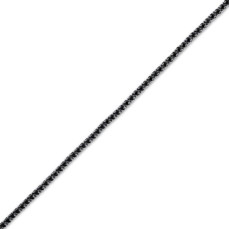 Main Image 2 of Men's Black Diamond Tennis Bracelet 7 ct tw Black Rhodium-Plated Sterling Silver 8.5"