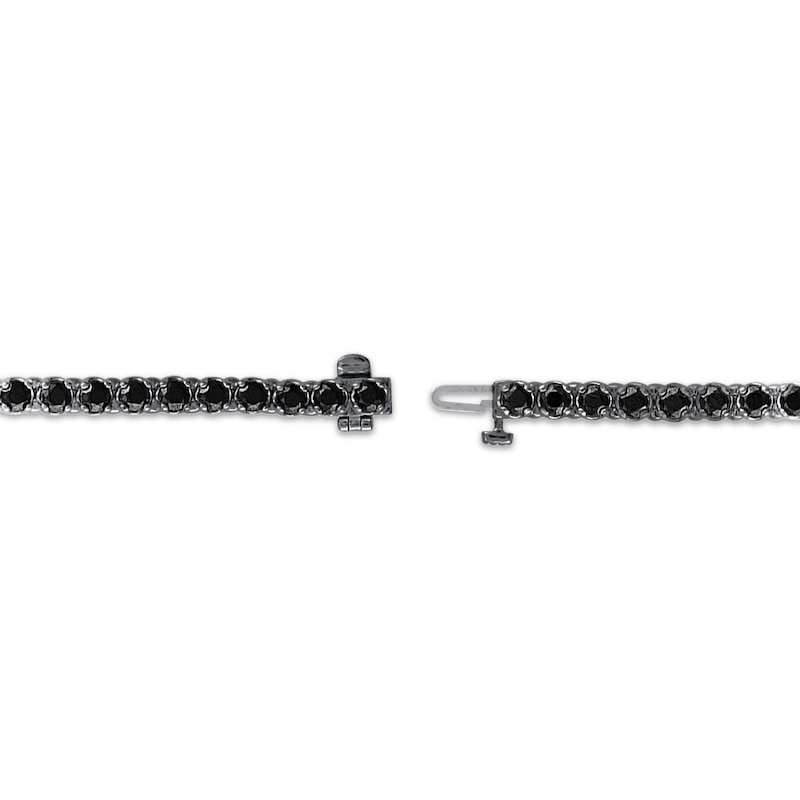 Main Image 3 of Men's Black Diamond Tennis Bracelet 7 ct tw Black Rhodium-Plated Sterling Silver 8.5"
