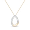 Thumbnail Image 1 of Diamond Open Teardrop Necklace 1/4 ct tw 10K Yellow Gold 19"