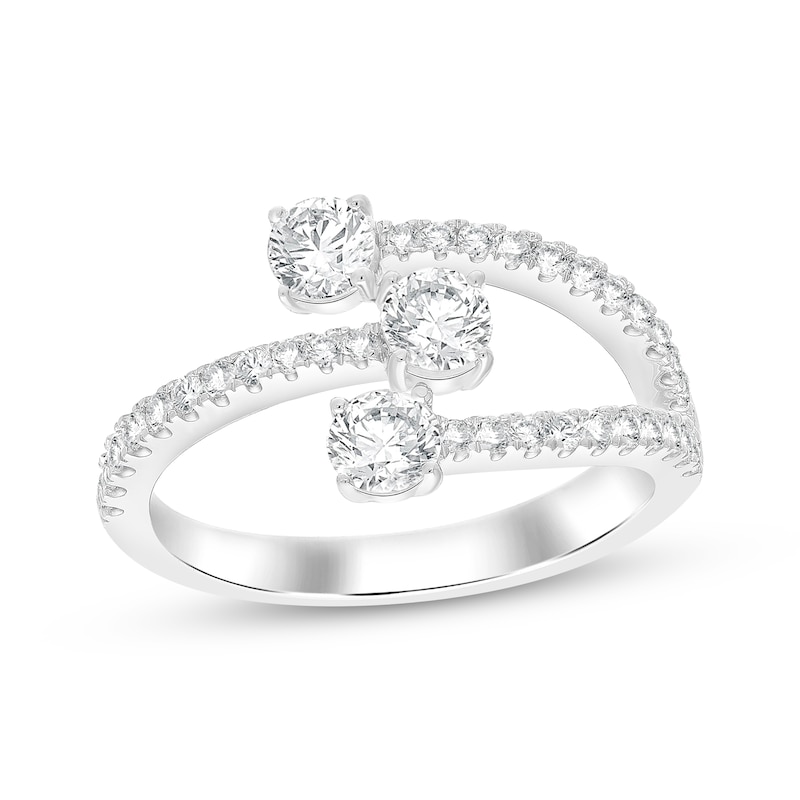 Main Image 1 of KAY Lab-Grown diamonds Bypass Ring 1 ct tw 14K White Gold