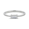 Thumbnail Image 3 of Baguette-Cut White Lab-Created Sapphire Ring Sterling Silver