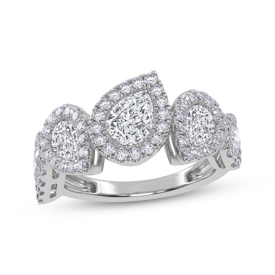 KAY Lab-Grown Diamonds Pear-Shaped Tilted Ring 2 ct tw 14K White Gold
