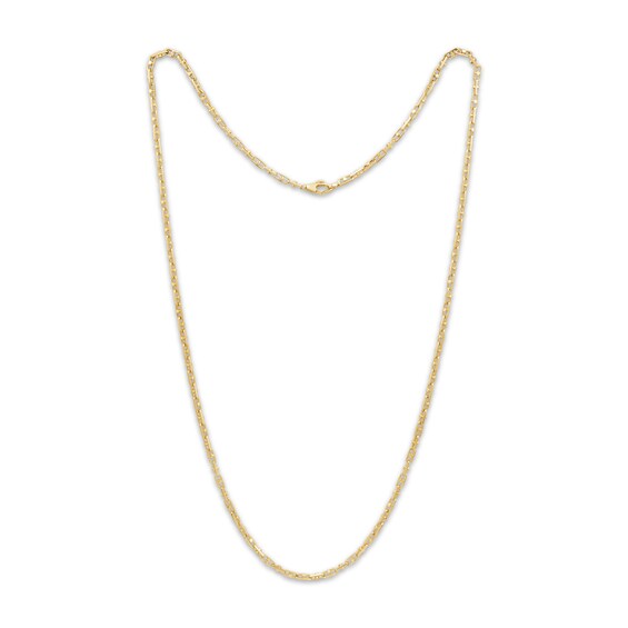 Monte Carlo Chain Necklace Necklace 2.5mm Solid 10K Yellow Gold 22"