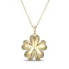 Thumbnail Image 3 of Diamond Pavé Flower Heart Necklace 1/6 ct tw 10K Yellow Gold 18"