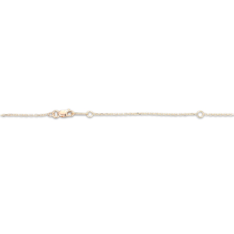 Main Image 4 of Diamond Pavé Flower Heart Necklace 1/6 ct tw 10K Yellow Gold 18"