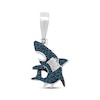 Thumbnail Image 1 of Men's Blue Diamond Shark Charm 3/8 ct tw Sterling Silver