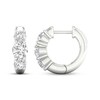 Thumbnail Image 3 of KAY Lab-Grown Diamonds Three-Stone Huggie Hoop Earrings 2 ct tw 10K White Gold