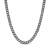 Thumbnail Image 1 of Men's Black Sapphire Curb Chain Necklace Matte Gunmetal-Plated Sterling Silver 22"