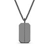 Thumbnail Image 3 of Men's Multicolor Lab-Created Gemstone Dog Tag Necklace Matte Gunmetal-Plated Sterling Silver 22"