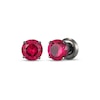Thumbnail Image 1 of Men's Lab-Created Ruby Solitaire Stud Earrings Matte Gunmetal-Plated Sterling Silver
