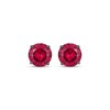 Thumbnail Image 2 of Men's Lab-Created Ruby Solitaire Stud Earrings Matte Gunmetal-Plated Sterling Silver
