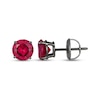 Thumbnail Image 3 of Men's Lab-Created Ruby Solitaire Stud Earrings Matte Gunmetal-Plated Sterling Silver