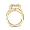 Thumbnail Image 3 of Adore Princess-Cut Quad Diamond Halo Bridal Set 3 ct tw 14K Yellow Gold