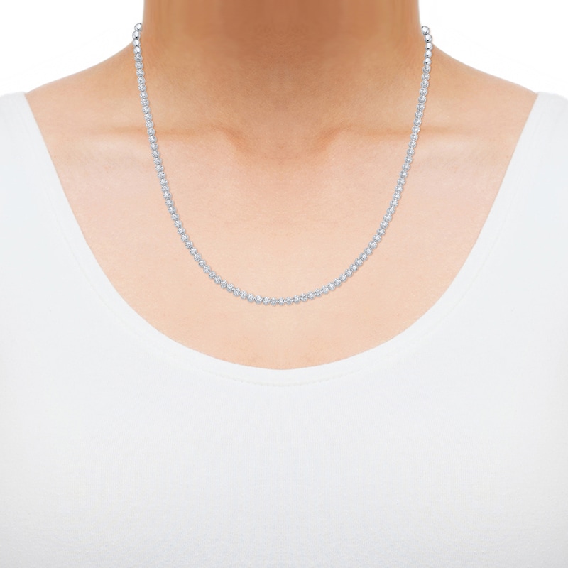 Main Image 4 of KAY Lab-Grown Diamonds Necklace 1 ct tw Sterling Silver 18"