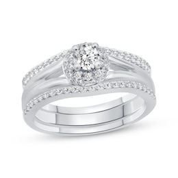 Adore Round-Cut Diamond Halo Engagement Ring 1/2 ct tw 10K White Gold