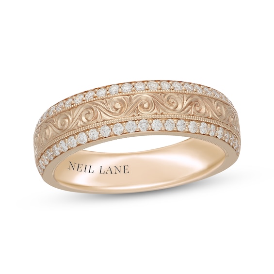Neil Lane Men's Diamond Scrollwork Wedding Band 1/2 ct tw 14K Yellow Gold