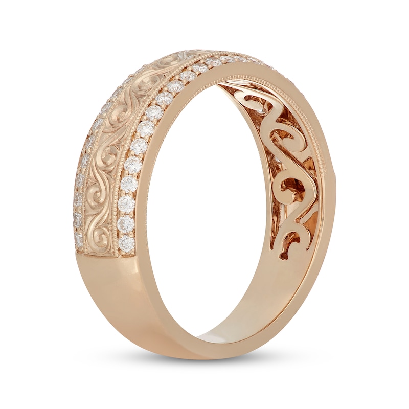 Main Image 2 of Neil Lane Men's Diamond Scrollwork Wedding Band 1/2 ct tw 14K Yellow Gold