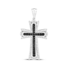 Thumbnail Image 1 of Black & White Diamond Cross Charm 1 ct tw Sterling Silver