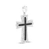 Thumbnail Image 2 of Black & White Diamond Cross Charm 1 ct tw Sterling Silver
