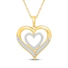Thumbnail Image 1 of Diamond Double Heart Pendant Necklace 1/5 ct tw 10K Yellow Gold 18"