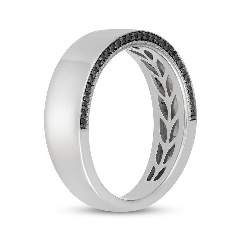 Main Image 2 of Neil Lane Men's Black Diamond Wedding Band 1/5 ct tw 14K White Gold