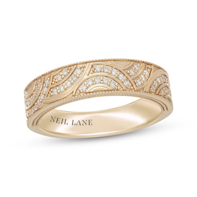 Main Image 1 of Neil Lane Men's Diamond Wedding Band 1/4 ct tw 14K Yellow Gold 7mm